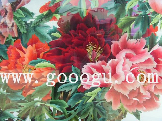 牡丹刺繡畫 大型牡丹蘇繡壁畫