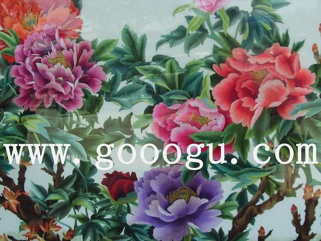 蘇繡單面繡 蘇州刺繡牡丹 大型榮華富貴牡丹壁掛