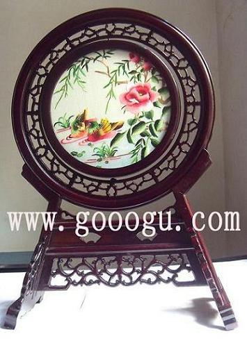 鴛鴦雙面繡，蘇州雙面繡，蘇繡雙面刺繡臺屏