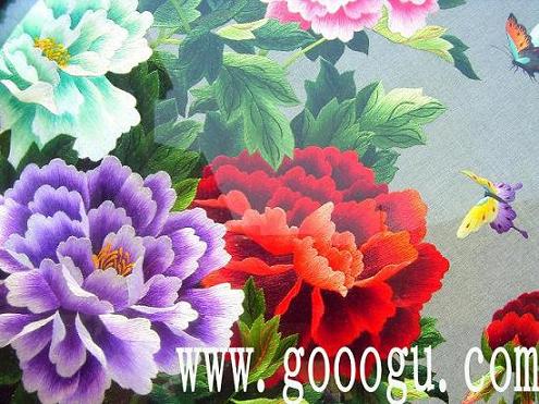 富貴牡丹刺繡，雙面繡