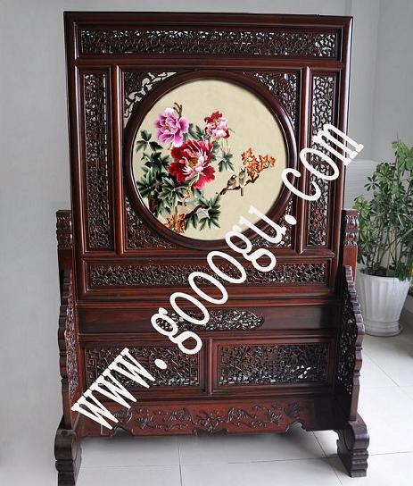 榮華富貴牡丹，居家玄關，雙面繡擺件，蘇州刺繡