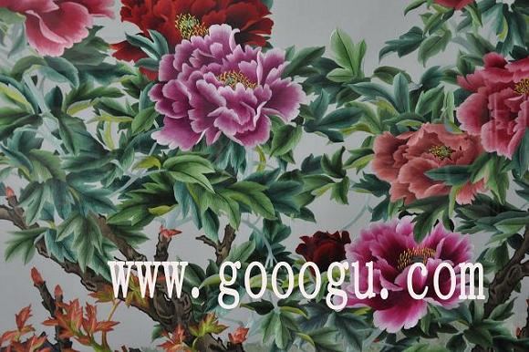 蘇繡屏風(fēng),刺繡屏風(fēng)圖,榮華富貴刺繡畫