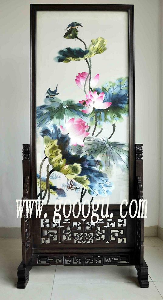 蘇繡雙面繡隔斷，刺繡屏風(fēng)玄關(guān)，蘇州雙面繡
