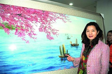 蘇繡，春早江南，蘇繡大師，蘇繡人民大會堂壁畫