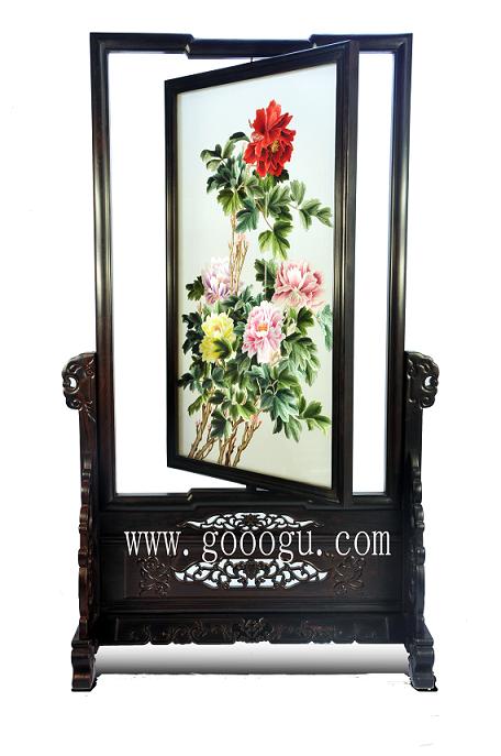 富貴牡丹精品雙面繡、商務(wù)禮品!